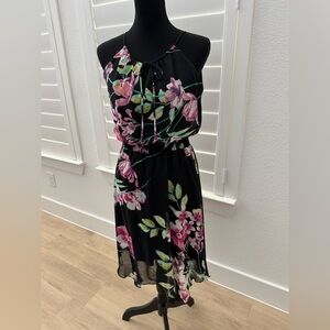 Floral Black Dress